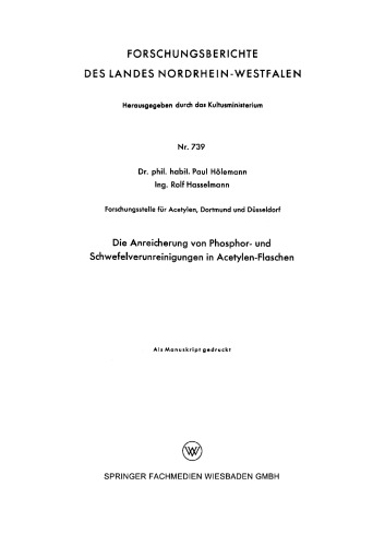 Die Anreicherung von Phosphor- und Schwefelverunreinigungen in Acetylen-Flaschen