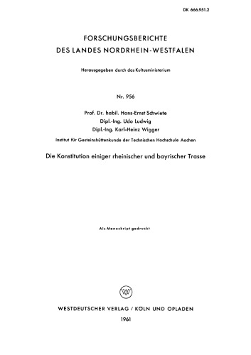 Die Konstitution einiger rheinischer und bayrischer Trasse