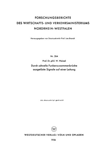 Durch schnelle Funkenzusammenbrüche ausgelöste Signale auf einer Leitung