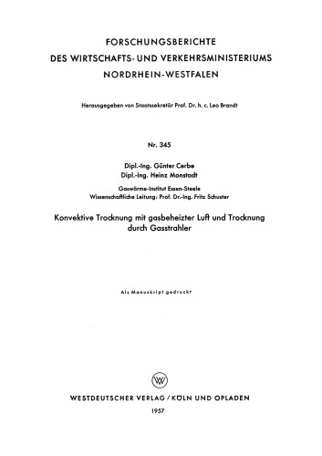 Konvektive Trocknung mit gasbeheizter Luft und Trocknung durch Gasstrahler