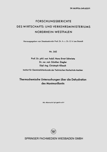 Thermochemische Untersuchungen über die Dehydration des Montmorillonits