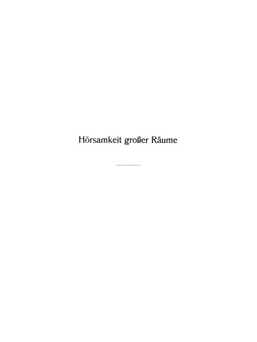 Hörsamkeit großer Räume