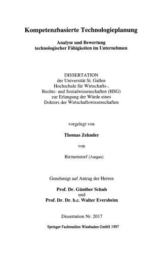 Kompetenzbasierte Technologieplanung: Analyse und Bewertung technologischer Fähigkeiten im Unternehmen