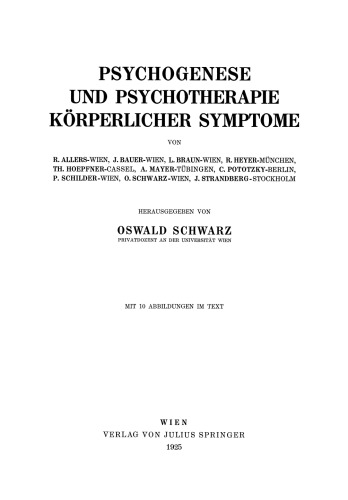 Psychogenese und Psychotherapie Körperlicher Symptome