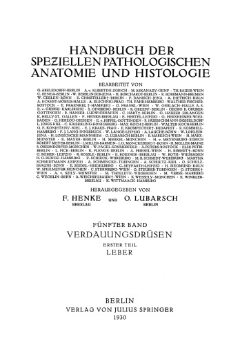 Verdauungsdrüsen: Erster Teil: Leber