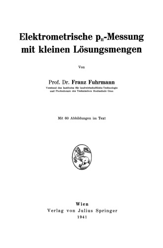 Elektrometrische pH-Messung mit kleinen Lösungsmengen