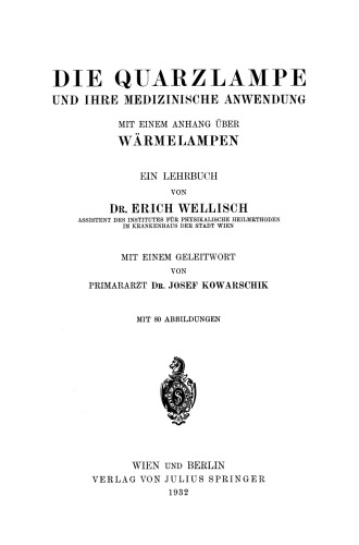 Die Quarzlampe und ihre Medizinische Anwendung