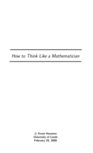 How to think like a mathematician