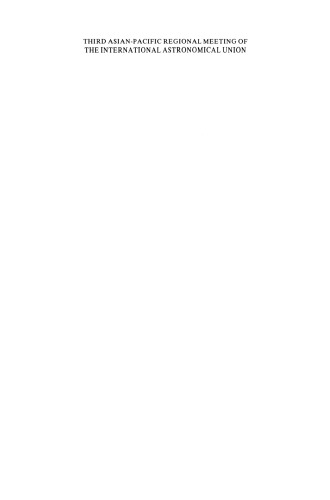 Third Asian-Pacific Regional Meeting of the International Astronomical Union:  September 30–October 5 1984, Kyoto, Japan Part 2