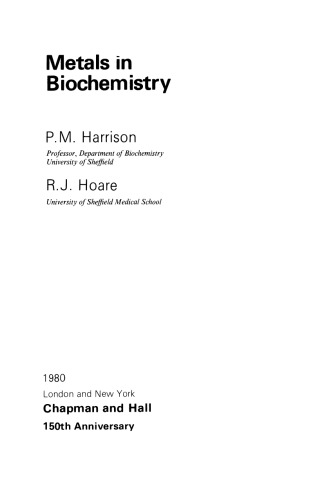 Metals in Biochemistry