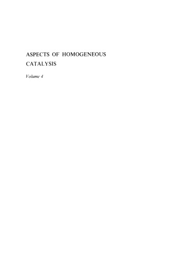 Aspects of Homogeneous Catalysis