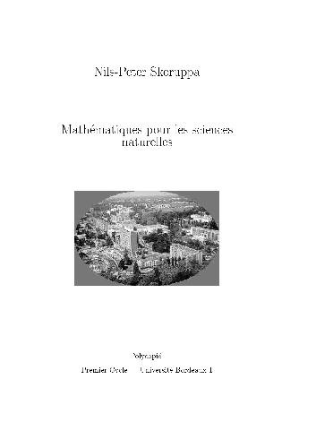 Mathematiques pur les sciences naturelles