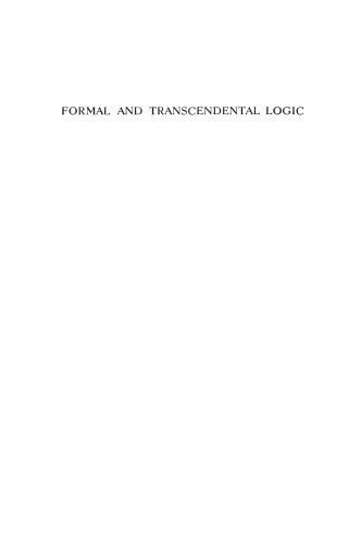 Formal and Transcendental Logic