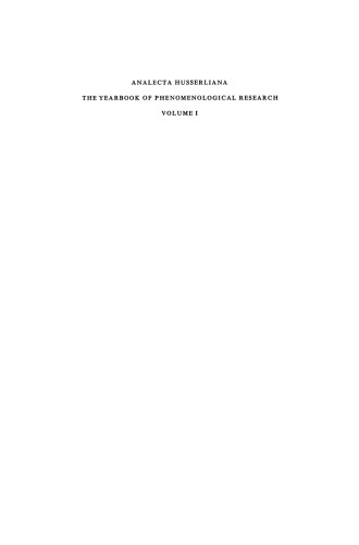 Analecta Husserliana: The Yearbook of Phenomenological Research