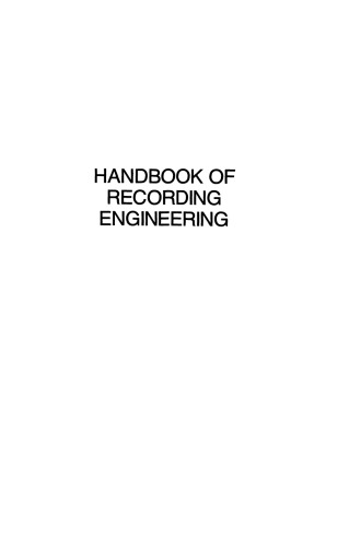 Handbook of Recording Engineering