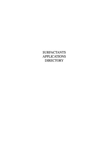 Surfactants Applications Directory