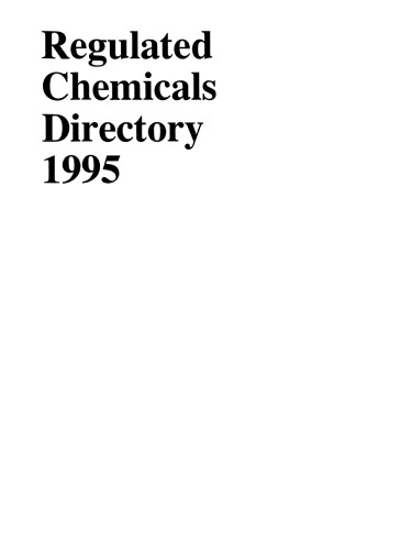 Regulated Chemicals Directory 1995