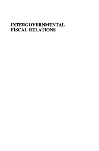 Intergovernmental Fiscal Relations