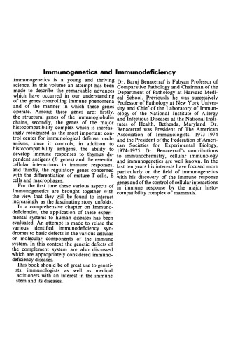 Immunogenetics and Immunodeficiency