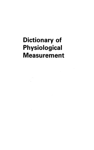 Dictionary of Physiological Measurement