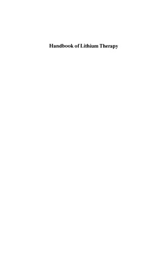 Handbook of Lithium Therapy