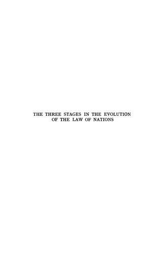 The Three Stages in the Evolution of the Law of Nations