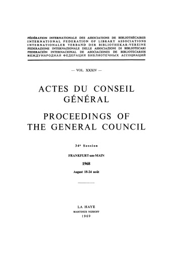 Actes du Conseil Général / Proceedings of the General Council