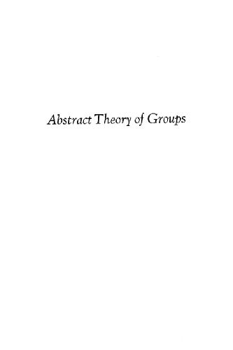 Abstract theory of groups