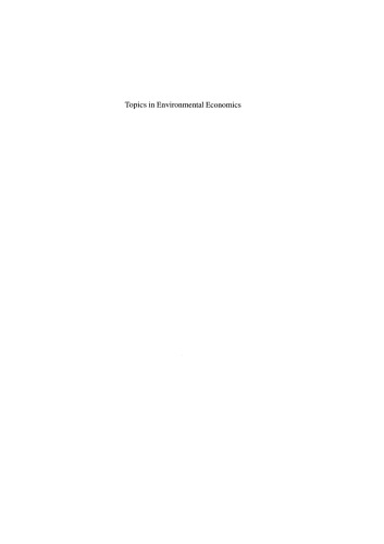 Topics in Environmental Economics