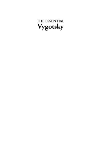 The Essential Vygotsky