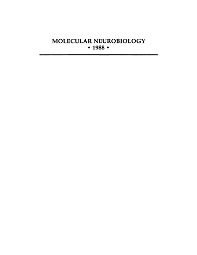 Molecular Neurobiology · 1988 ·