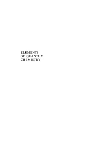 Elements of Quantum Chemistry