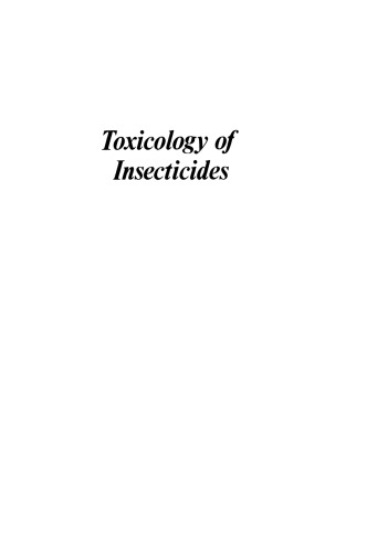 Toxicology of Insecticides