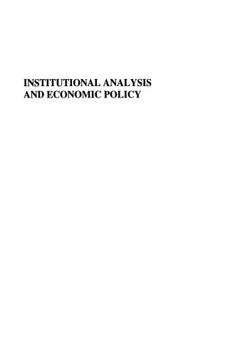 Institutional Analysis and Economic Policy