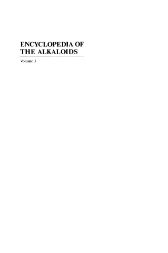 Encyclopedia of the Alkaloids: Volume 3