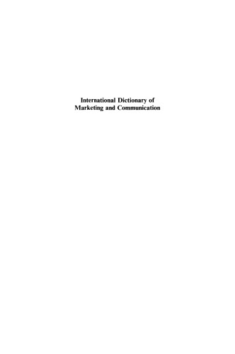 International Dictionary of Marketing and Communication