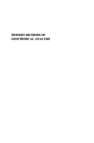 Modern Methods of Geochemical Analysis