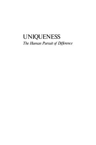 Uniqueness: The Human Pursuit of Difference