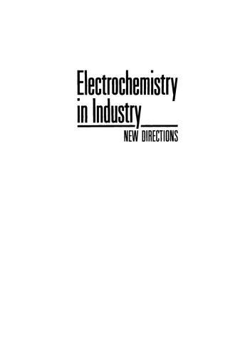 Electrochemistry in Industry: New Directions