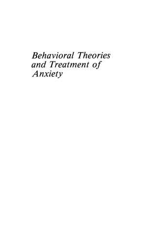 Behavioral Theories and Treatment of Anxiety