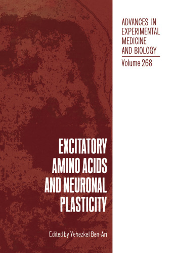 Excitatory Amino Acids and Neuronal Plasticity