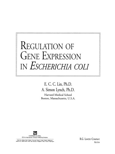 Regulation of Gene Expression in Escherichia coli