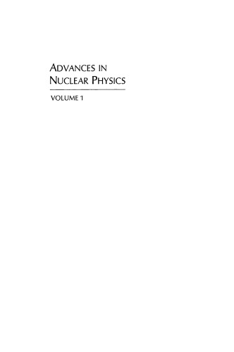 Advances in Nuclear Physics: Volume 1