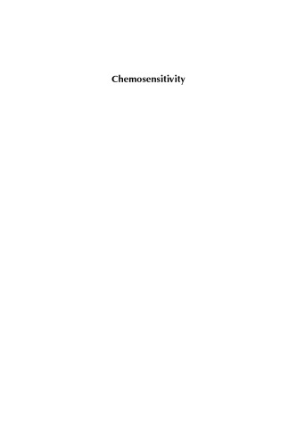 Chemosensitivity: Volume 1 In Vitro Assays