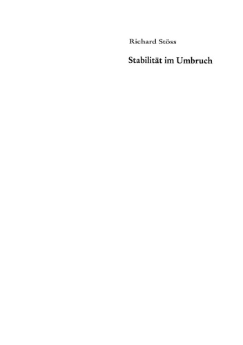 Stabilität im Umbruch: Wahlbeständigkeit und Parteienwettbewerb im „Superwahljahr“ 1994