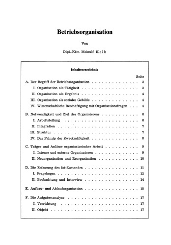 Betriebsorganisation