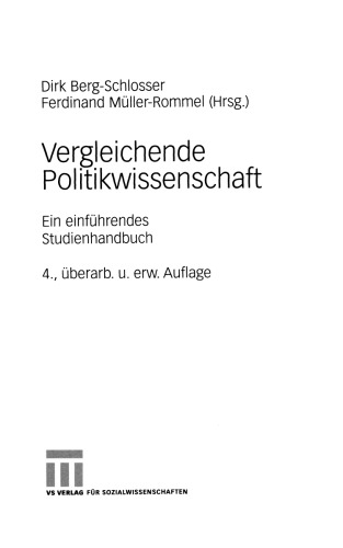 Vergleichende Politikwissenschaft: Ein einführendes Studienhandbuch