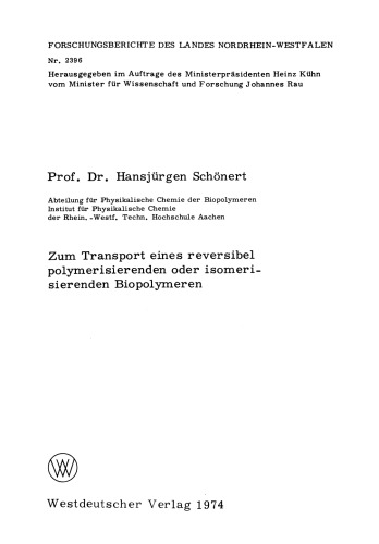 Zum Transport eines reversibel polymerisierenden oder isomerisierenden Biopolymeren