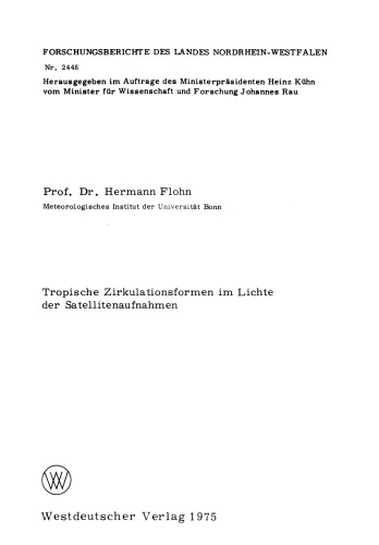 Tropische Zirkulationsformen im Lichte der Satellitenaufnahmen