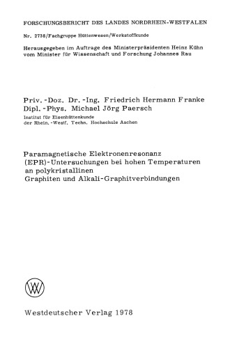 Paramagnetische Elektronenresonanz (EPR)-Untersuchungen bei hohen Temperaturen an polykristallinen Graphiten und Alkali-Graphitverbindungen